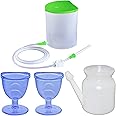 Fastro 1500 ML PVC Enema Kit for Home Use , 2 Eye Wash Cup and 1 Neti Pot Lota 500ml for Women and Men Combo Pack with Instruction User Manual