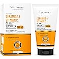 Dr. Sheth's Ceramide & Vitamin C Oil-Free Sunscreen SPF 50+ PA++++ | Clinically Tested- (In -Vivo) | For Healthy & Bright Skin | Lightweight & Non Greasy | For UVA/UVB & Blue Light & IR Protection |