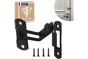 90° Verrou Porte Coulissante, DuEgg Loquet Porte Coulissante Boulon, Métal Ferreux Fermeture Porte, Antivol Fermeture Porte Coulissante Convient Portes, Fenêtres, Portes D'armoires Coulissantes