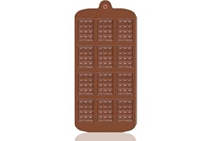 JEJA Stampi per Cioccolatini, Stampi per Cioccolatini in Silicone con 12 Cavità Antiaderenti, mini stampi per cialde, per cioccolatini, barrette di cioccolato, cialde e cioccolatini