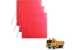 RRICHH 3 Stück Rote Warnflagge Warnfahne Rote Fahne Überlänge mit Seil Warnflaggen Set Endfahne Schlussfahne Rot für Transport Fahrradträger Auto Wohnwagen Heckanhänger Wetterfest Signalfahne - 30x30cm