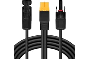 IJIAMY Solarladekabel, XT60 Adapterkabel 12AWG Solarladekabel, Soft Silicon Draht - XT60 Wasserdichterkabel, Perfekt kompatibel mit allen Sonnenkollektoren 50 W / 100 W / 175 W / 200 W(1M)
