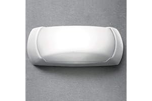BarcelonaLED Lampada Fumagalli Applique da parete LED Soffitto esterno Bianco E27 IP66 Emissione di luce frontale impermeabile per terrazza Giardino Patio Balcone
