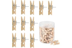 YANJINGHE 50 Pièces Clips de Punaises, Punaises avec Clips, Punaises Décoratives, en Bois Créatif Poids Léger Durable Pinces en Bois Punaises pour Panneaux de Liège, Tableau d'Affichage, Mur d'Affichage Photos