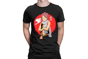 dashcos Fairy Tail T-Shirt Streetwear Col Ras du Cou Chemise Décontractée Anime Etherious • Natsu • Dragneel Fans Tops pour Femmes Hommes Ados