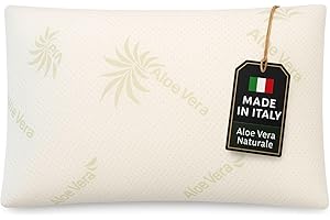 Leonardo cuscino Memory Foam 70x40, altezza 11 cm, guanciale Memory per letto, federa sfoderabile e lavabile - prodotto 100% Made in Italy