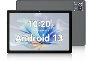 HotLight Tablet 10 Zoll, Android 13 Tablet with 6GB RAM+64GB ROM+128GB SD Erweiterung, Quad Core Prozessor, 5000 mAh, 1280 x 800 IPS HD, Tablet PC mit Dual Kamera-Grau