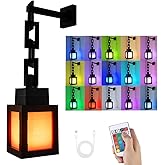 KBIBCK Pixelated Lantern Nachtlicht, 16-farbiges Tragbare Wall Nachtlicht mit Kette, USB-aufladbare Tisch- und Wandlampe, Nac