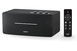 Edifier D12 Haut-Parleur de Bureau Bluetooth, Son Stéréo 70W avec DSP, Entrées RCA/AUX/Bluetooth, Télécommande sans Fil, Enceinte Multimédia pour PC/Smartphone/TV – Noir
