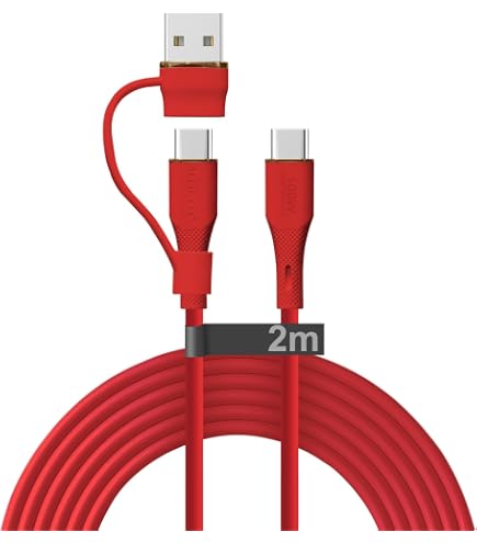 TECHGEAR Magnetisches 2in1 100W USB-C Ladekabel – Mit USB A & C Eingang, Spiralkabel, 1 Meter, Für MacBook, IPhone, Galaxy & Mehr