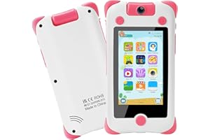 GKTZ Kids Cell Phone - Kids Phone Learning Toy for Girls Aged 3-10 Smart Toddler Phone Children Christmas Birthday Gifts with Flip Camera MP3 Player AR Zoo Function Parental Control(Pink)
