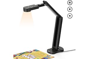 THUSTAND 8MP Telecamera Documenti USB & 4K Webcam, Formato A3 Visualizzatore con Luci LED, Lnversione Dell'immagine, Piega, Doppio Microfono Per demo dal vivo, Conferenze Web, Apprendimento a Distanza