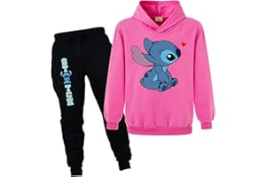 Xpialong Blue Cat Girls Boys Hoodie and Trousers 2 Pcs Cotton Tops Jumper Hoodie Suit for Unisex Kids
