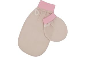 Feel Fine Guante Exfoliante Turco – Hammam Kese de Seda 100% Natural para Hombres y Mujeres | Exfoliador de Piel Hecho a Mano para Ducha, Baño y Sauna(Rosa claro)