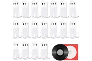 WPNCYK 18 Pcs Vinyl Wall Mount, Vinyl Record Display Vinyls Record Wall Mount, Self-Adhesive Clear Acrylic Music LP Album Cover Holder, No Drill CD Card Hanger for Collection Magazine Home Office Decoration