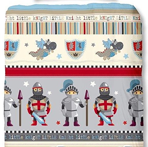 Aminata Kids – exklusive Jungen-Kinder-Bettwäsche 135×200 cm Ritter aus hochwertiger Baumwolle mit Reißverschluss grau - 3
