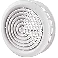 Fantronix 4 inch 100 mm Round Plastic Air Vent Grille Cover with Insect Anti-Fly mesh White Circular Ceiling Diffuser Small Inner Multi Cones for Ventilation Systems Exhaust Pipe