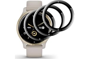pehael [3 Stück] Panzer Schutz Glas für Garmin Venu 2S Folie, 9H Härte, 3D Full Cover schutzglas, Anti-Kratzen, Anti-Öl, Keine-Blasenfrei, Wasserdichtes Tempered Glas Displayschutz.
