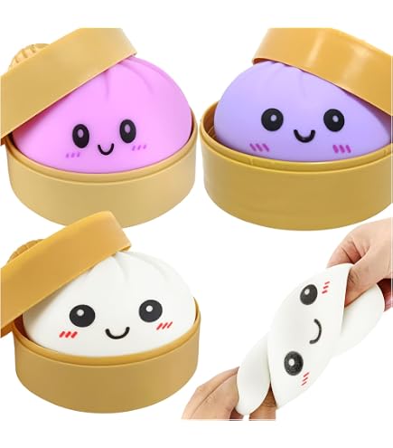 Dumpling Squishies – Caja Misteriosa De Bollo Al Vapor Con Purpurina, Juguete Sensorial Antiestrés, Sorpresa Coleccionable Para Niños Y Adultos (1 Unidad Aleatoria)