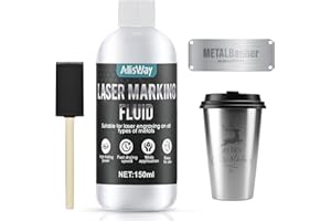AllisWay Lasermarkierungsflüssigkeit, Lasermarkierungspuder, Laser Markierungsspray, Laser Marking Fluid, Schnelltrocknend, Geeignet zum Lasergravieren und Markieren von Metallen, 150ML