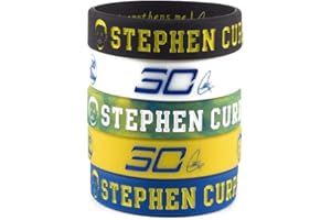 FANWENFENG Lorh's store NBA Basket Stephen Curry Ritratto Braccialetto Numero 30 Silicone Parola Inspirational Sport Wristband 5 Pezzi