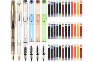 GOLDGE 42 Piece Fountain Pen Set, 6 Different Size Nibs and 36 Colored Ink Cartridges Kit, Perfect Calligraphy Lettering Set for Beginners, Christmas and Birthday