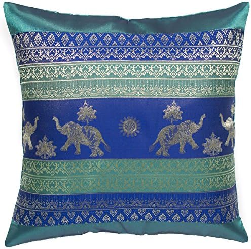 Avarada 16x16 Inch (40x40 cm) Print Elephant Sun Decorative Throw Pillow Case Cushion Cover for Sofa Couch Chair Bed Insert Not Included Zipper Green