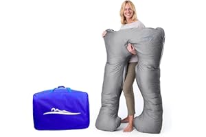 ‎MAKOSAS MAKOSAS KomfortKissen ORIGINAL Premium Ergonomisches Kühlend Kuschelkissen | Körperkissen | Seitenschläferkissen für Erwachsene - Für besseren Schlaf 100 x 150 cm (Grau - Bambus)