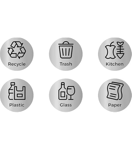 Office Trash Stickers Minimalist Recycle & Trash Stickers - Discreet ...