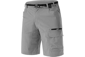 EKLENTSON Mens Shorts Quick Dry Cargo Shorts Lightweight Walking Hiking Shorts Zip Fishing Cycling Safari Pants with Multi Pockets