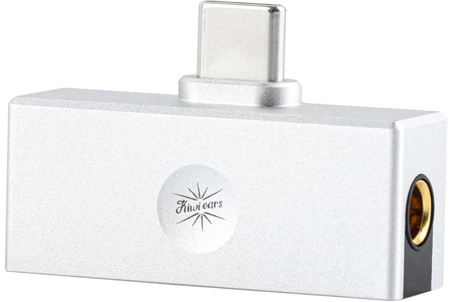 Linsoul Kiwi Ears Allegro Mini Portable IEM DAC, In Ear Monitor Amplifier, USB C to 3.5/4.4mm Output, with Custom Chip, High Resolution 32bit/384kHz, HiFi Earbuds Amp for Phone/PC (Silver)