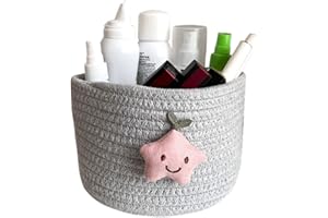 OUYIWEIMAOYI Cesto portaoggetti in corda di cotone,Organizer cestini portaoggetti,Perfetti per riporre oggetti di piccole dimensioni,Per riporre la casa e riporre i cosmetici (Grey)