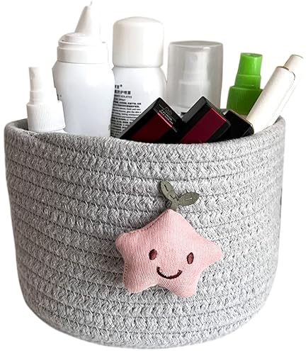 Cestino Portaoggetti Intrecciato 13x14cm | Contenitore Per Bagno O Casa, In Tessuto, Nero - Foto 5