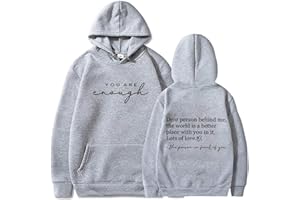 blucagand Dear Person Behind Me hoodie Men Women Mental Health You're Enough Oversized Inspirational Graphic Pullover Blouse Top