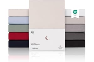 ‎BLUMTAL Blumtal® Premium Topper Spannbettlaken 180x200 cm Jersey - Oeko-TEX zertifiziertes Spannbettlaken Topper 180x200 Baumwolle - Spannbettlaken 180x200cm Topper/Bettlaken Topper 180x200 - Elfenbein