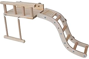 WATWASS Parco giochi per uccelli, altalena per uccelli con posatoi e scala per pappagalli, parrocchetti e pappagalli