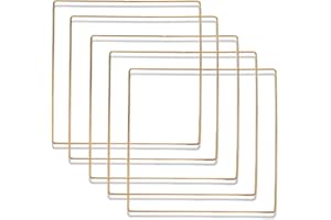 ORTAVA 5 anillos de metal para manualidades, anillo cuadrado de metal, para manualidades, atrapasueños, corona de boda y decoración para colgar en la pared, manualidades, floristería, anillos de metal