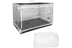 LICQIC Bird Cage Seed Catcher, Adjustable Birdcage Cover, Stretchy Bird Cage Cover (White, 118.1 x 15 Inch/ 300 x 37 cm)