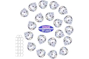 HDCRYSTALGIFTS Crystalsuncatcher - 20 Colgantes de Bola de Cristal Transparente de 40 mm para Feng Shui, divinación o decoración de Boda, hogar u Oficina