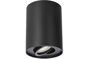 ‎EDO EDO Punktowa oprawa sufitowa natynkowa lampa sufitowa SKAND 1 Black z gniazdem GU10 IP20 okrągły reflektor downlight z aluminium spot natynowy EDO777100 czarna