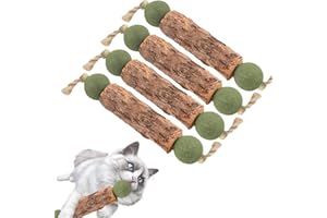 ZDQC 4 Pezzi Bastoncini di Erba Gatta,Legno Gatti Bastoncini,Bastoncini per Gatti Denti,Bastoncini da Masticare Per Gatti,Stick Matatabi,Matatabi Silvervine per Gatti