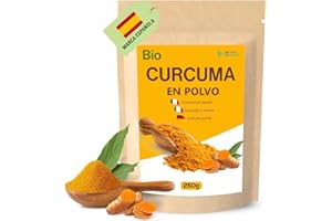 DETOX ORGANICA Curcuma en Polvo Ecologica BIO 250g - Cúrcuma Ecológica 100% Natural – 100% Raíz de Cúrcuma Finamente Secada y Molida, Superalimento Especia sin Aditivos, Vegana, Superfood de Detox Orgánica
