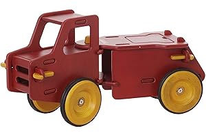 Moover Wooden Dump Truck Ride-On, Suitable for 8 Months - 4 Years old, 48 x 6 x 45 cm, Red and Yellow