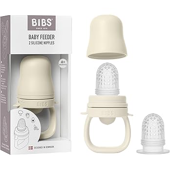 BIBS Biberon pour bébé avec 2 tétines en silicone, compatible avec le plateau de congélation, prise en main facile, sans BPA - 4+ mois. - Ivory