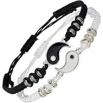 OHAYOO Bracciale Yin Yang Uomo E Donna - Argento 925 Con Albero Della Vita E Pelle, Regolabile, Ciondolo 20mm