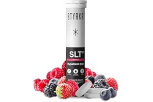Electrolytes Tablets by Styrkr - Pack of 12 Hydration Tablets - 2X Higher Salts - Approved by Endurance Athletes - Advanced Quad-Blend Formulation - SLT07 12x per Tube - Mild Berry