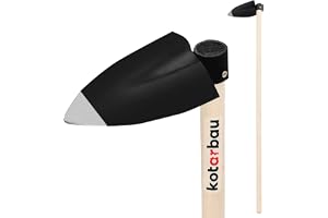 KOTARBAU® Trädgårdhacka, hjärtblad x mm x mm med handtag 110 cm trädgårdshacka, ogräskrok, växthacka, trädgårdsverktyg för omplantering, ogräs, trädgårdsvård, Svart, naturlig, silver, 170 mm x 165 mm