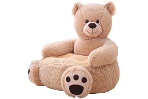 Fenteer Kids Baby Cartoon Small Sofa - Toddler Soft Plush Chair for Girls Boys - Stylish Birthday Gift Support Seat - Measures 50x50x45cm, Bear A