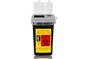 Atomus Needles Box 1 l Tattoo Plastic Sharp Container Tattoo Medical Disposal Biohazard Needle Waste Box Safe Lock Container Tattoo Supplies (czarny)