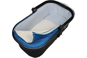 Tititnins® - Funda Capazo Velcro para Uppababy Vista y Cruz V2 PIQUE CELESTE (Algodón 100%)| Te permite llevar el Cubre Pies original | Paredes Acolchadas